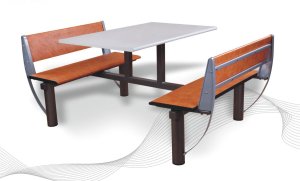 4 Seater Dining Restaurant Table with Bench