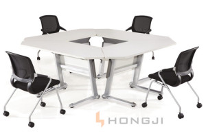 Multi-Purpose Folding Office Table, Training Desk in Seminar Room with Smooth Clear Coated Finished